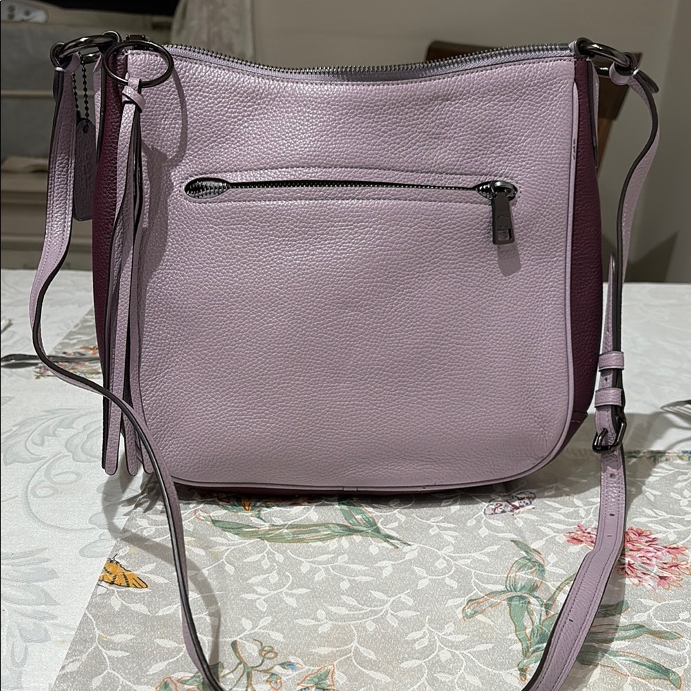Coach Two-Tone Purple Leather Crossbody Bag - Picture 2 of 8